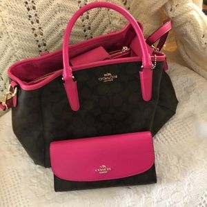 Genuine Authentic Coach large bag and matching wallet